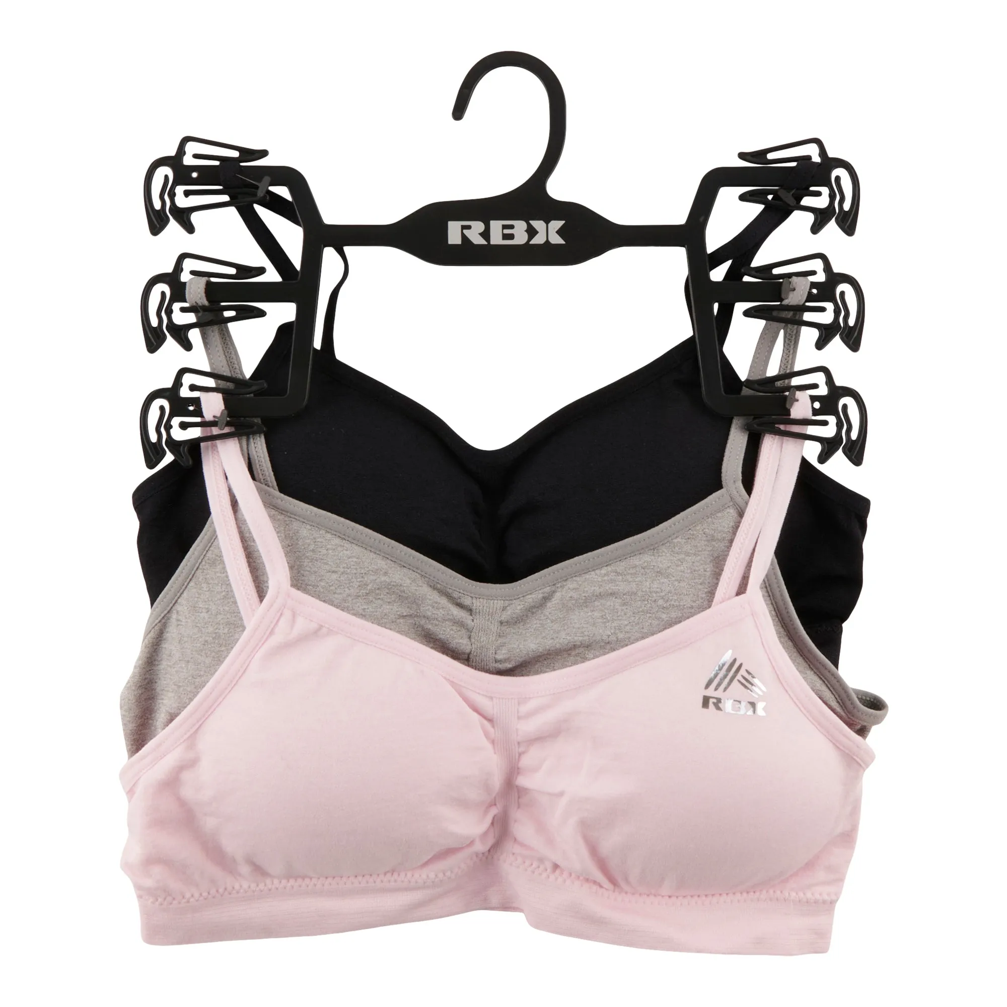 RBX Women's Clinched Sports Bras, 3-Pack