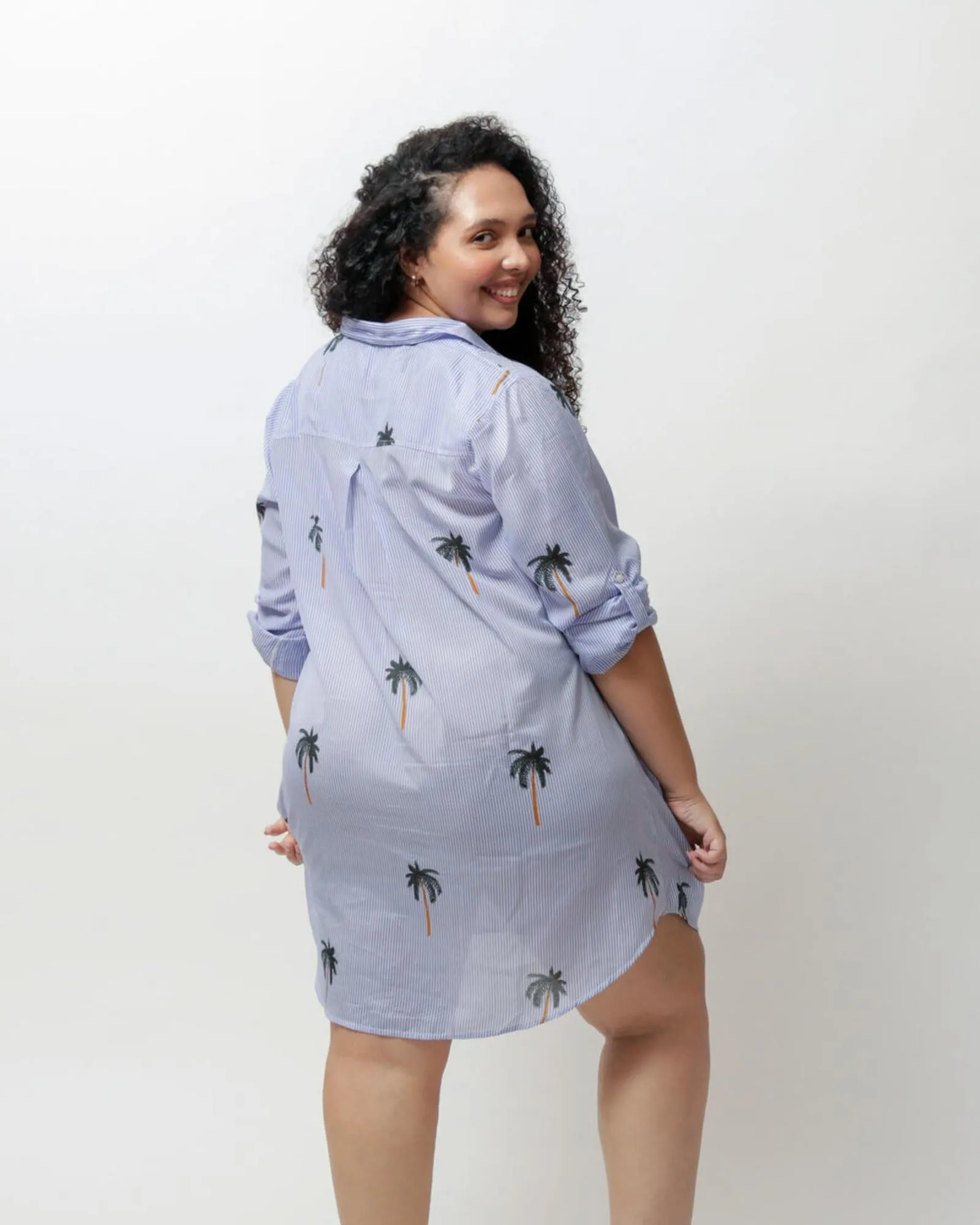Reagan Boyfriend Cover Up | Palm Tree Print