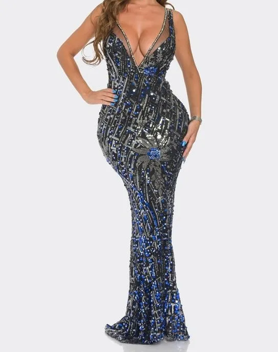 Royal Sequin Gown