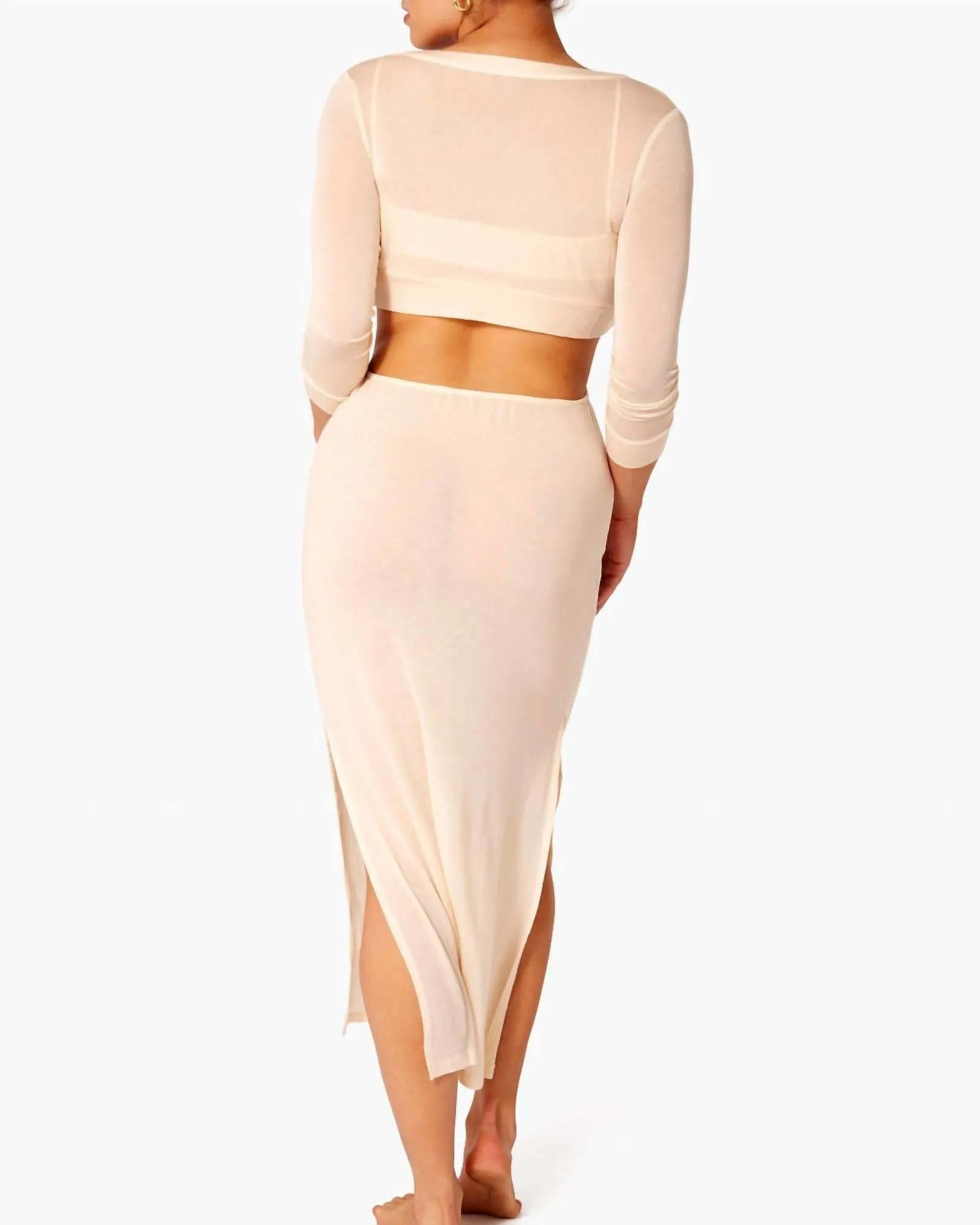 Ruched Cutout Maxi Cover Up in Beige | Beige