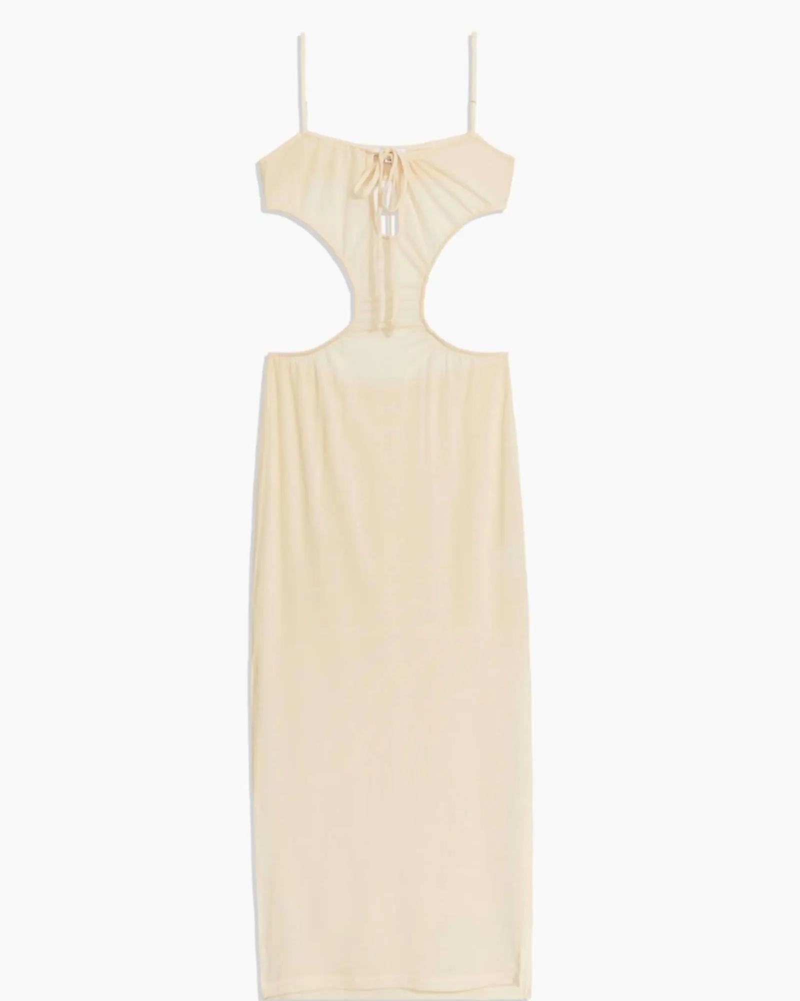 Ruched Cutout Maxi Cover Up in Beige | Beige