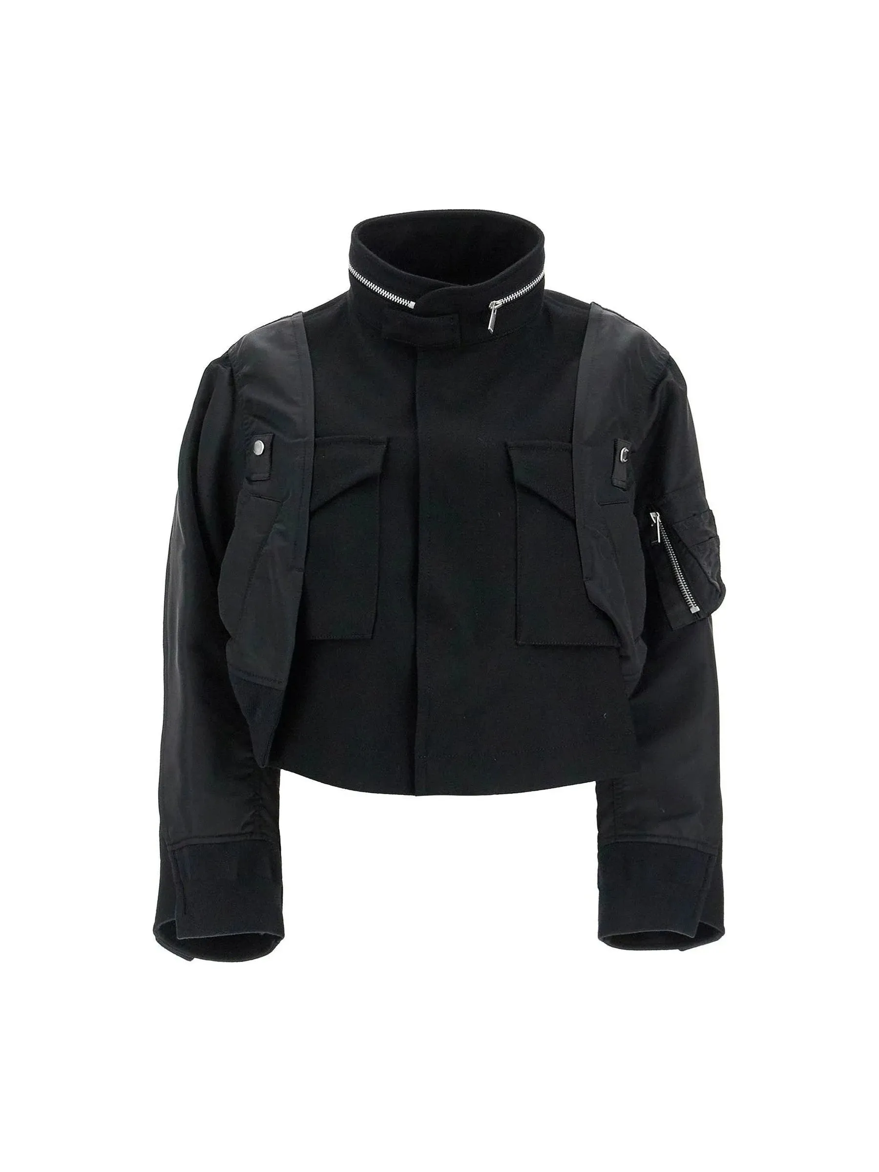 Sacai Wool Blend Outerwear Jacket