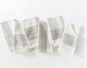 Set of 4 Hand Woven Ethiopian Cotton Cloth Dinner Napkins, Fair Trade, Eco-Friendly
