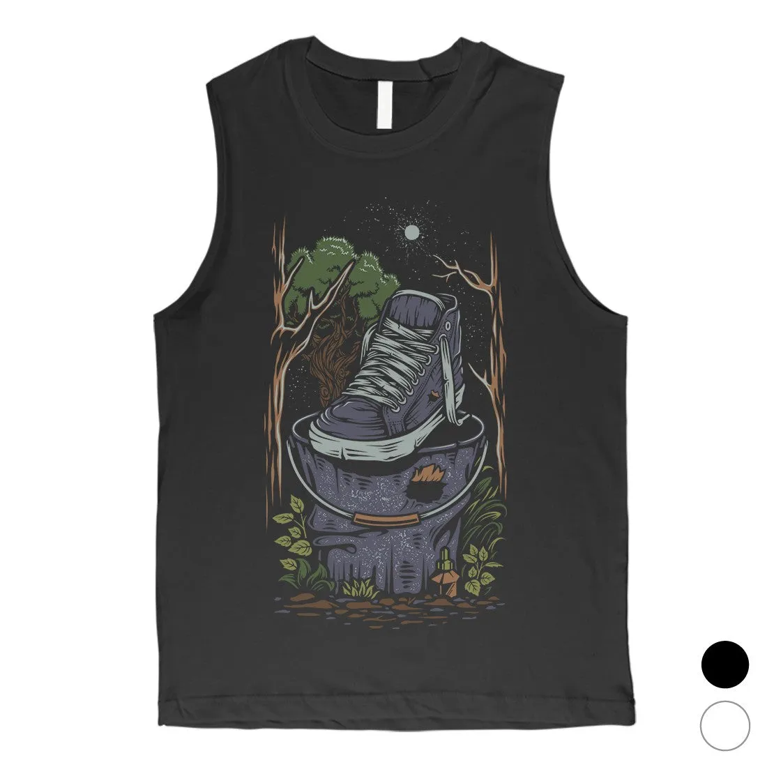 Shoe In Forest Mens Muscle Shirt