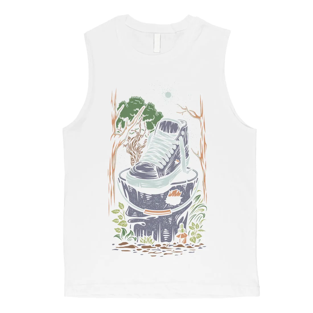 Shoe In Forest Mens Muscle Shirt