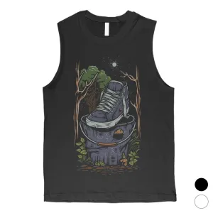 Shoe In Forest Mens Muscle Shirt
