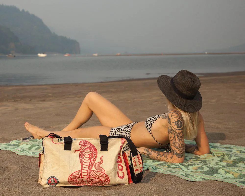 Small Upcycled Duffel Bag, Sustainable