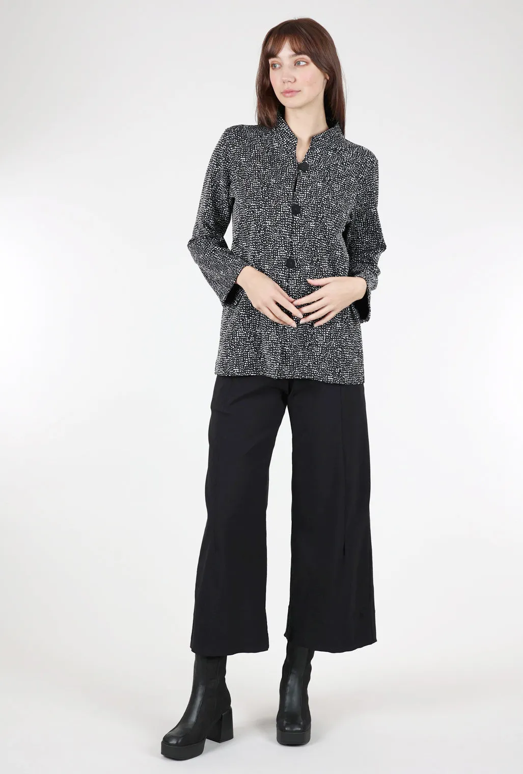 Speckled Knit Jacket, Black