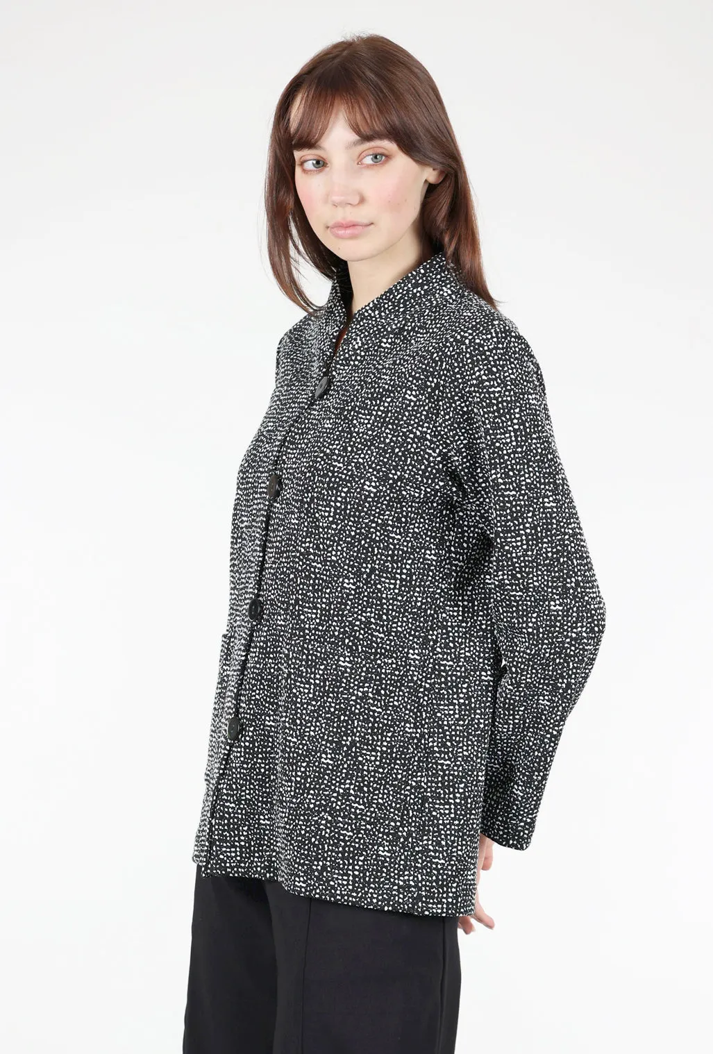 Speckled Knit Jacket, Black