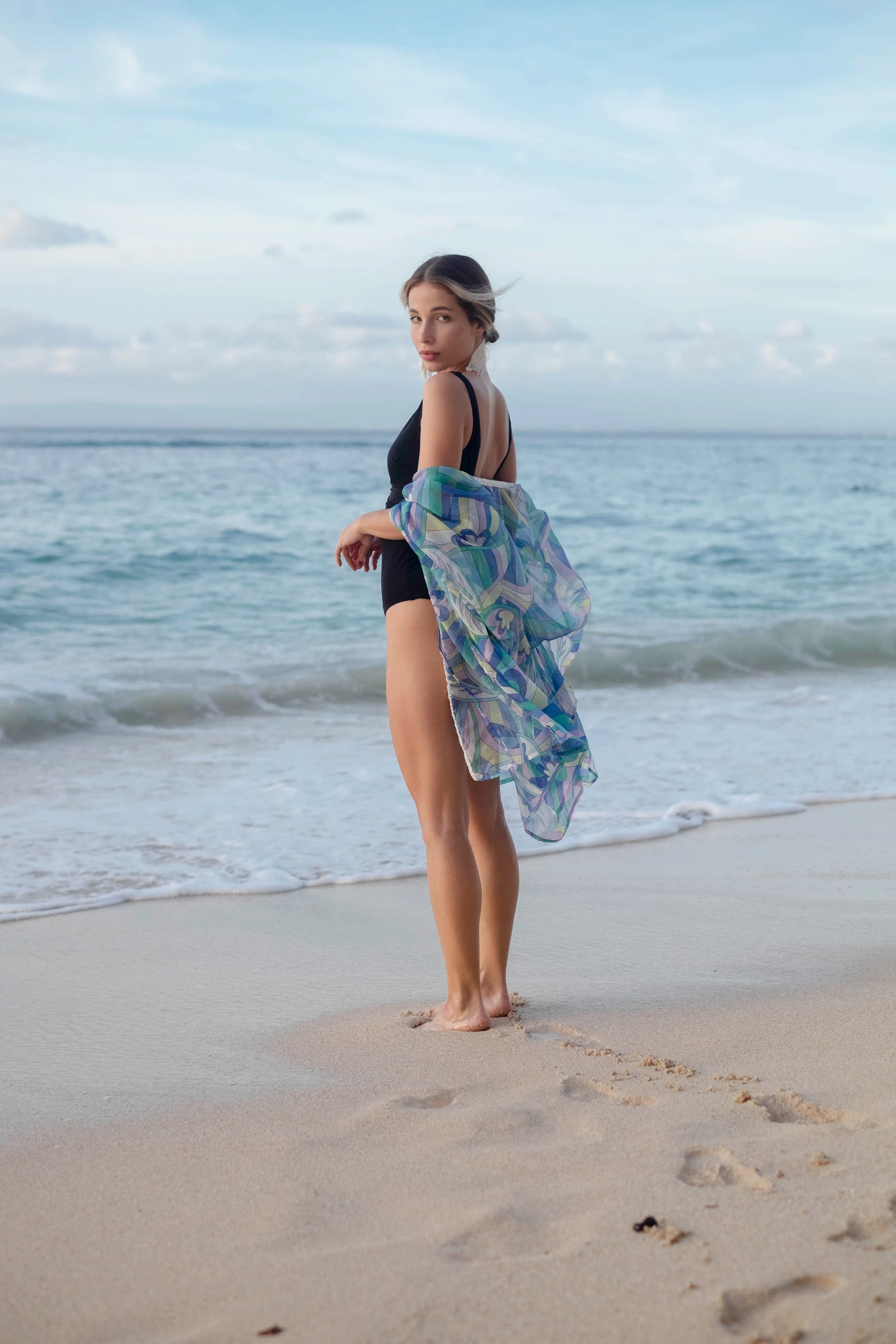 Suri Geometric Print Women's Beach Kaftan