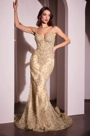 Teresa Embellished Maxi Gown (Gold)