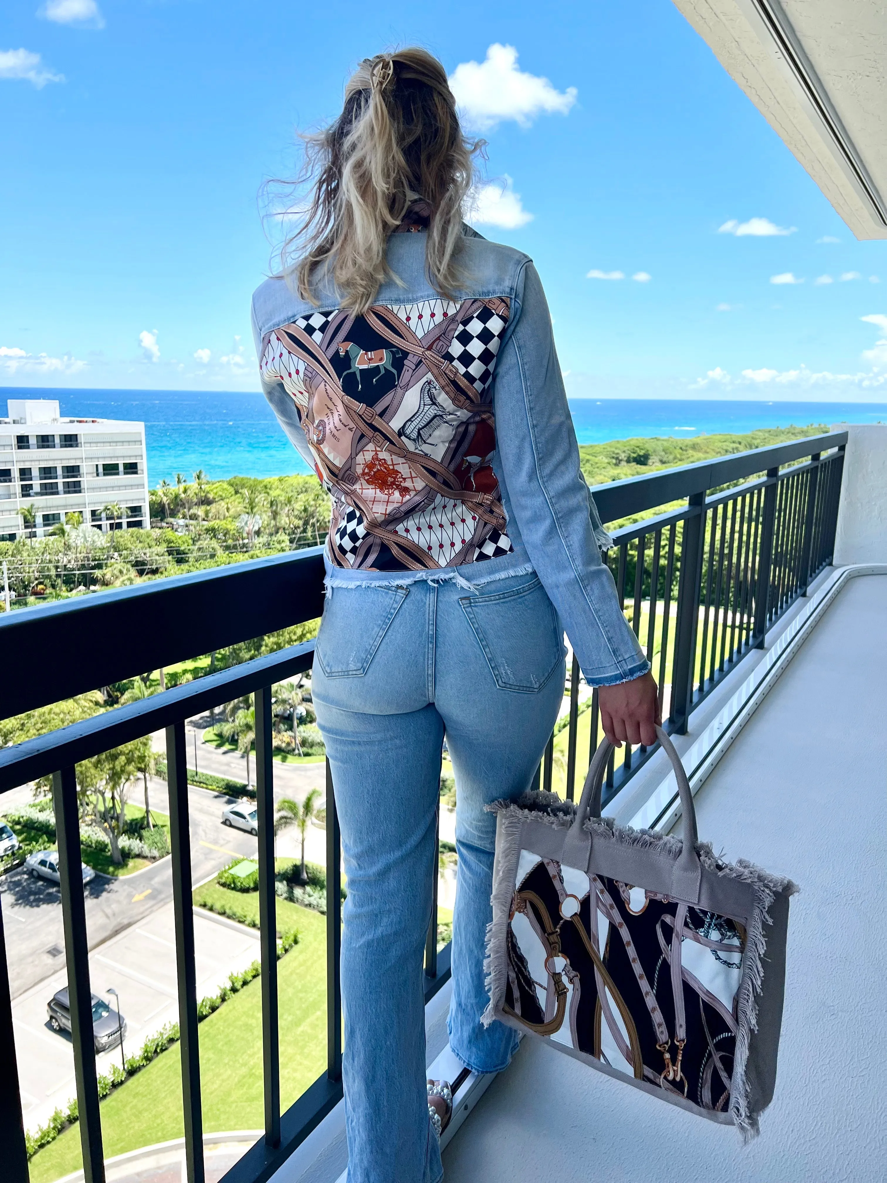 The Light Denim Jacket / Designer Horse with Straps