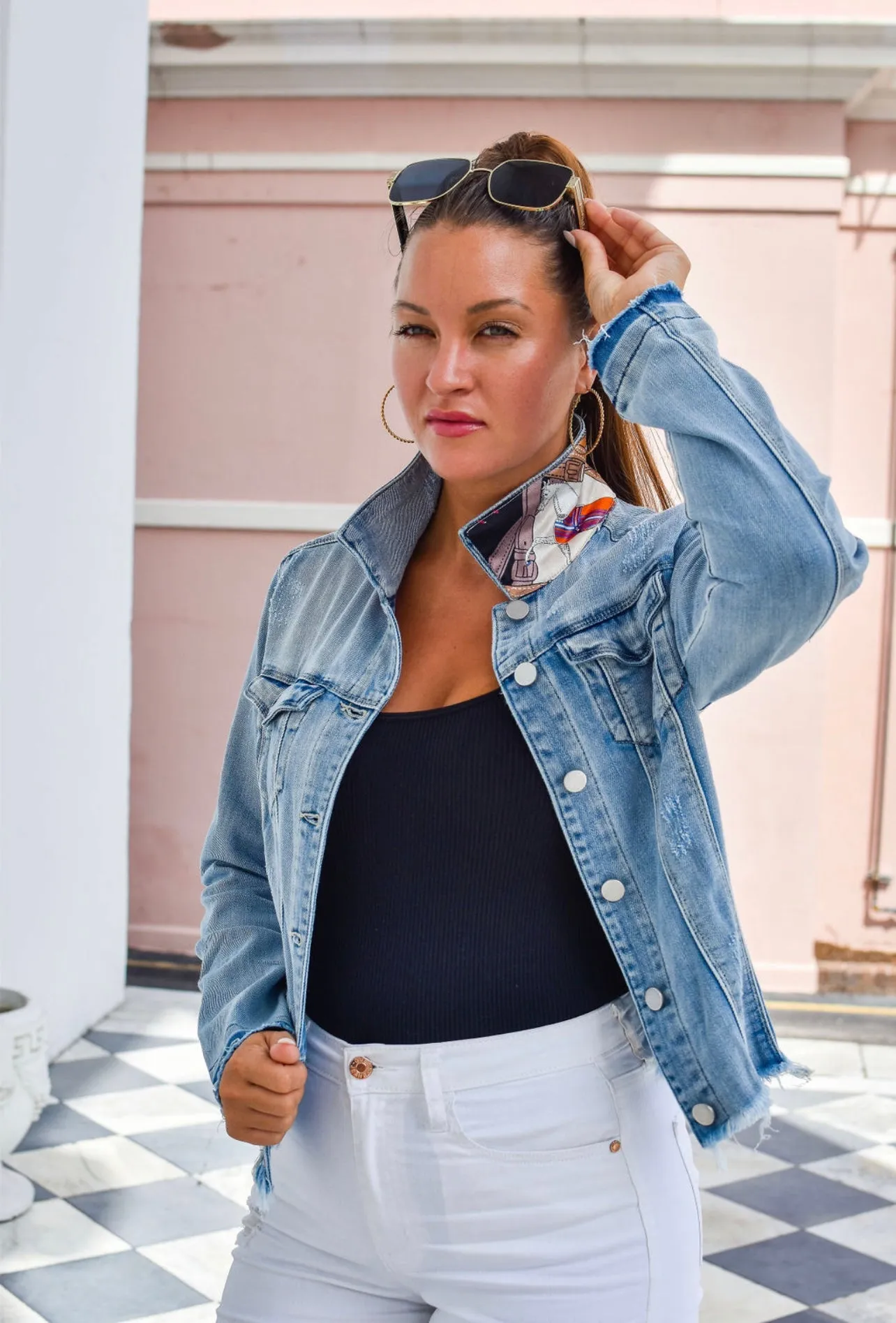 The Light Denim Jacket / Designer Horse with Straps