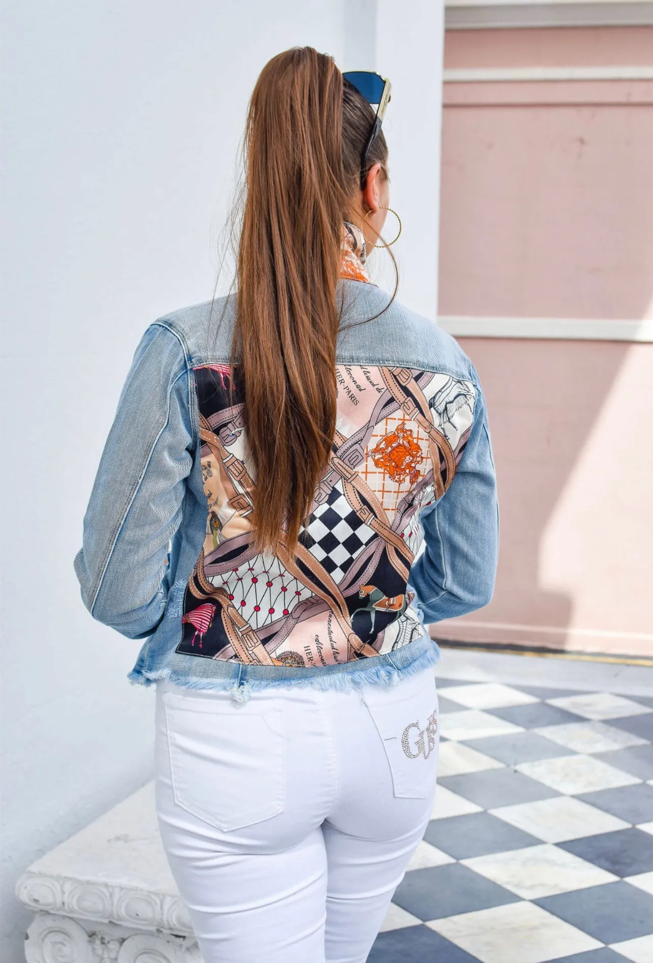 The Light Denim Jacket / Designer Horse with Straps