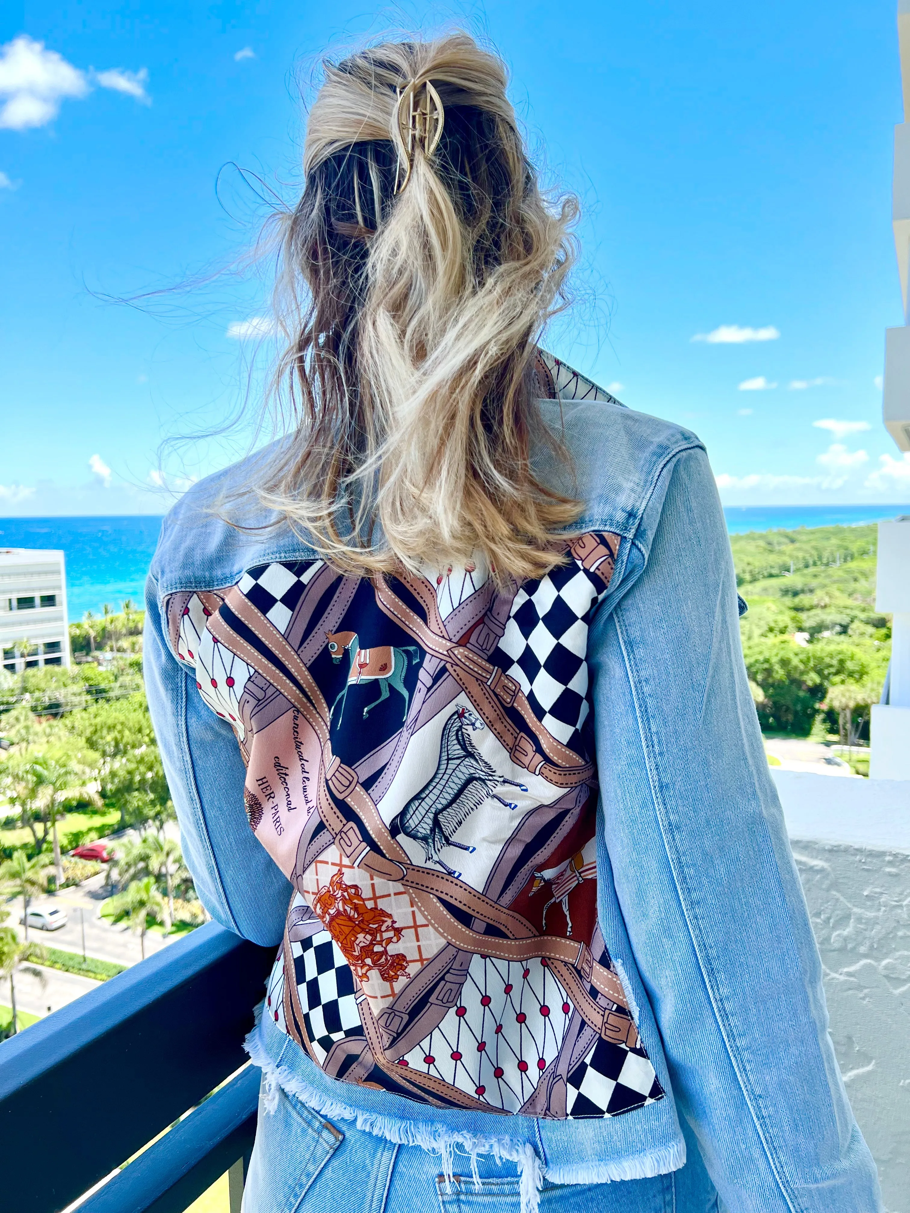 The Light Denim Jacket / Designer Horse with Straps