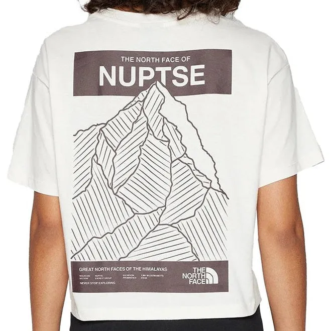 The North Face Womens Nuptse Face T Shirt Gardenia White