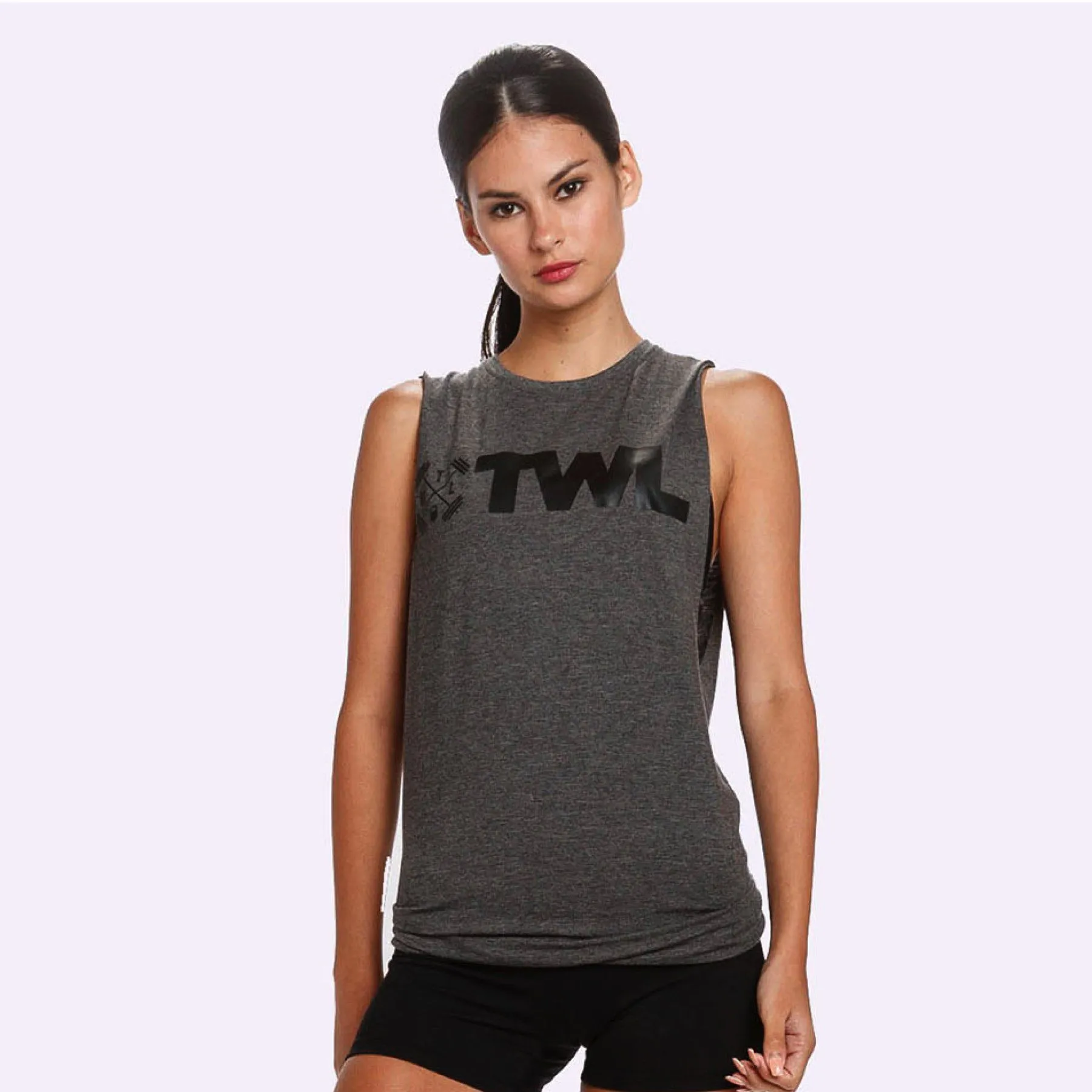 The WOD Life - Unisex Classics Gunship Muscle Tank - Charcoal/Black
