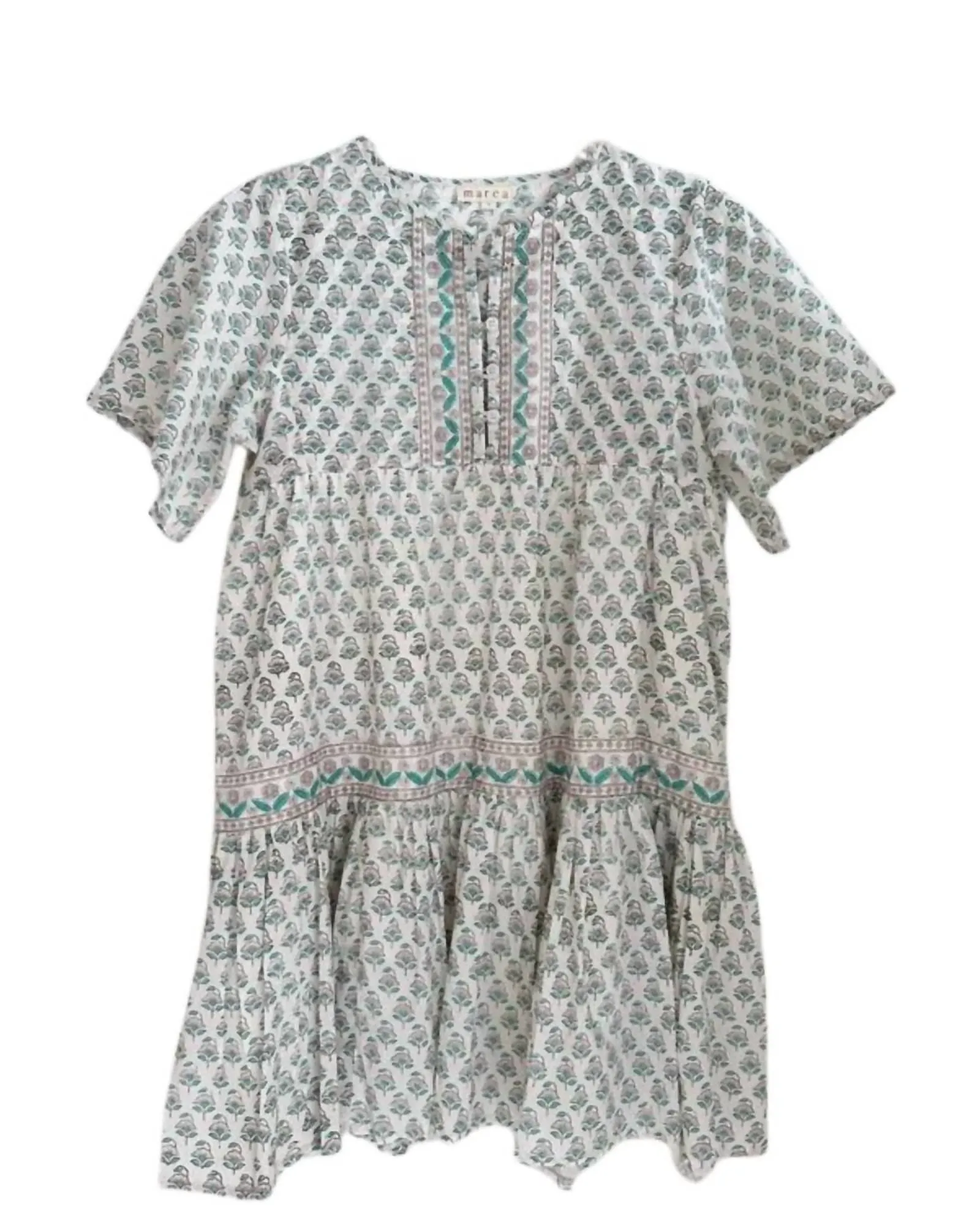 Tiki Cover Up In White Teal Grey Multi | White Teal Grey Multi