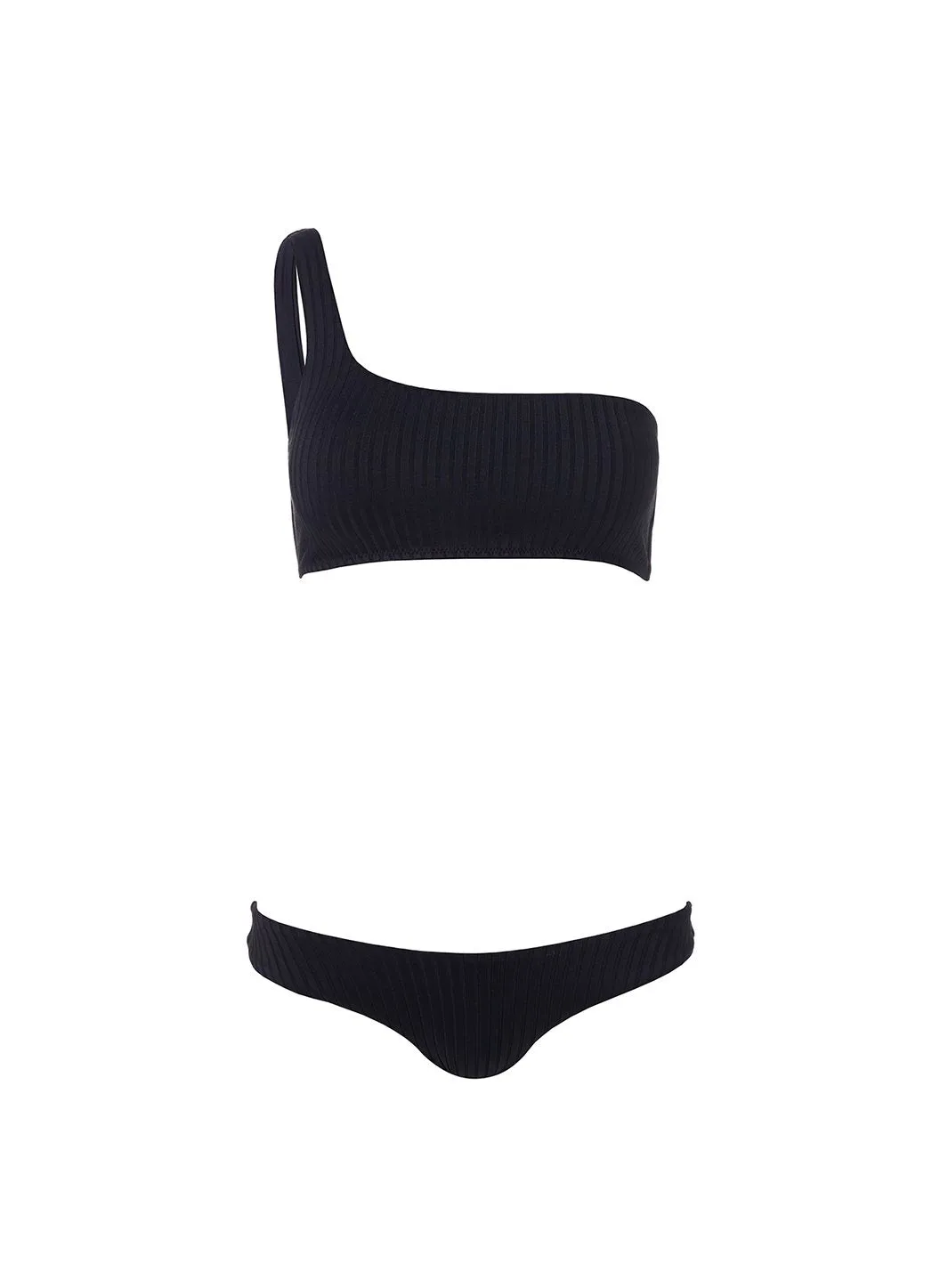 Toulouse Black Ribbed Bikini Bottom