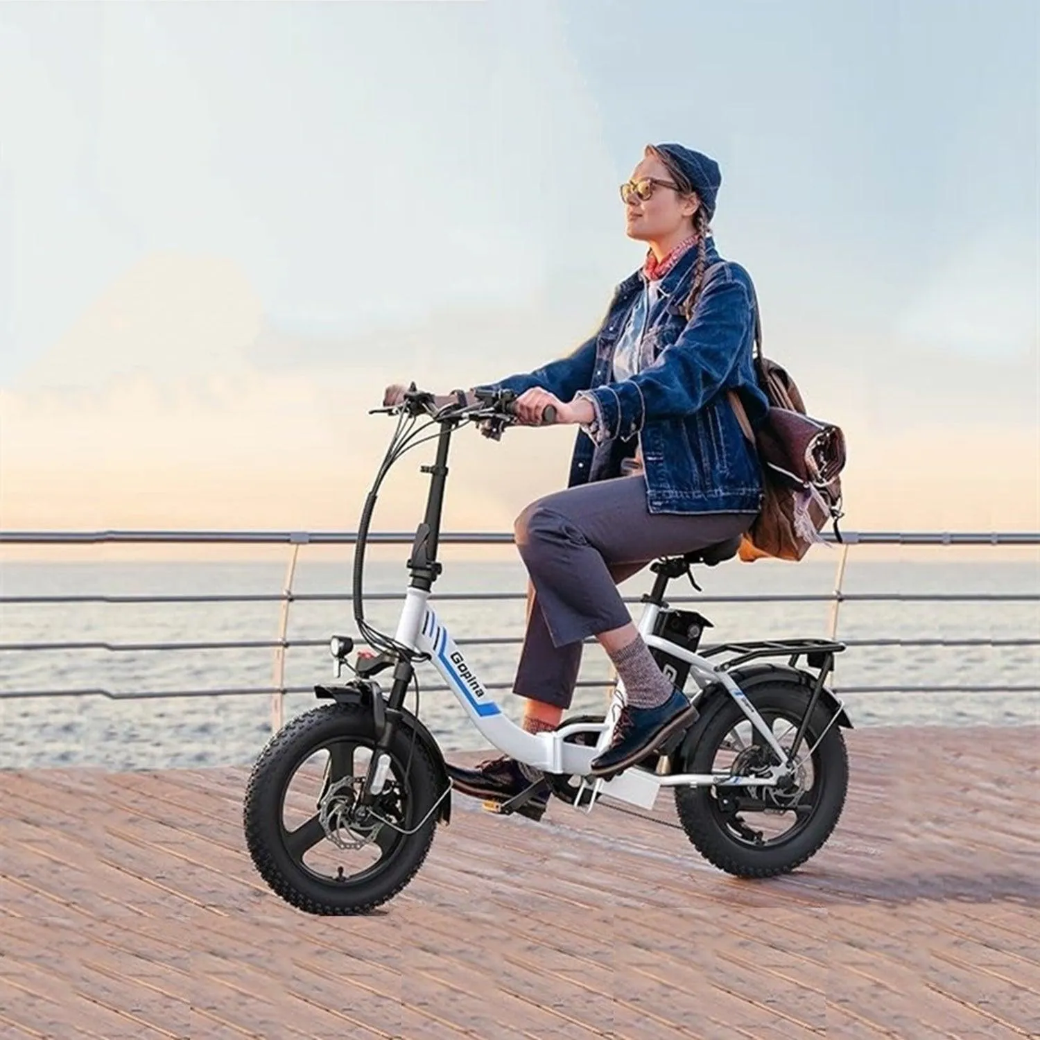 VIVI Gopina Commuter 3.0" Fat Tire Folding Electric Bike UL2849 Certified