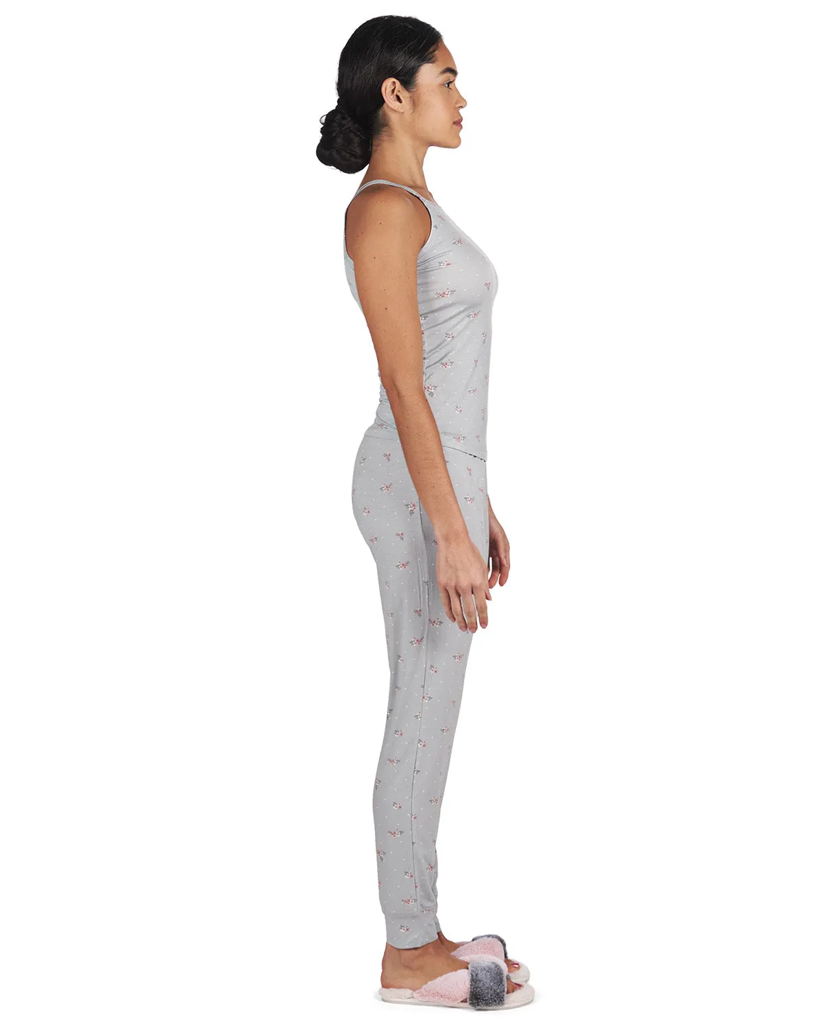 Women's Ditsy Floral Bamboo Blend Thin Strap Tank Top