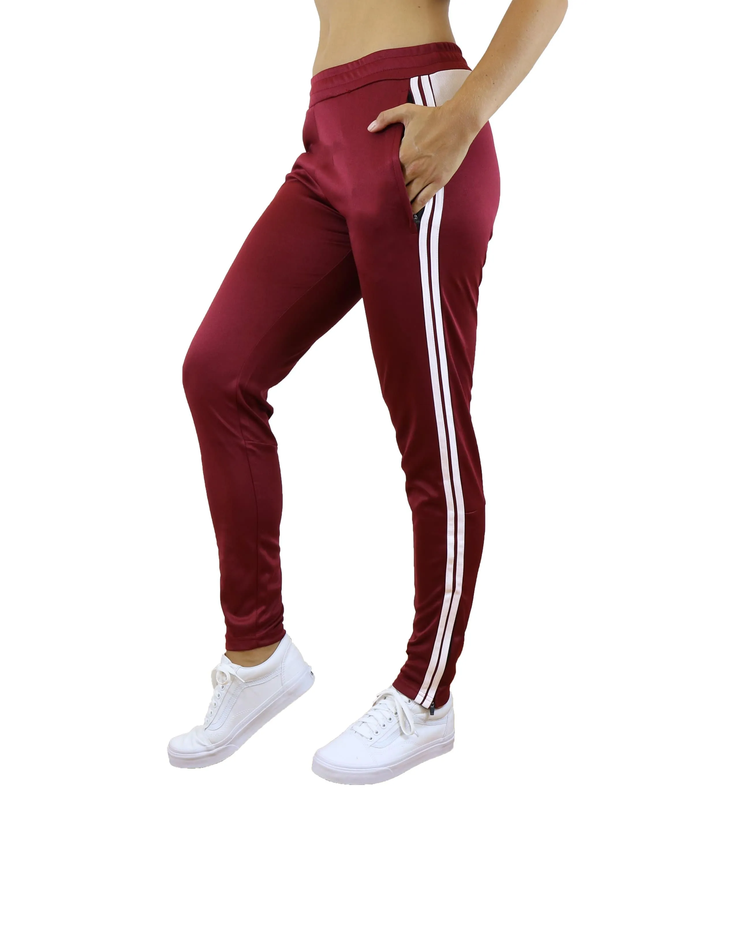 Women's Moisture Wicking Striped Track Joggers