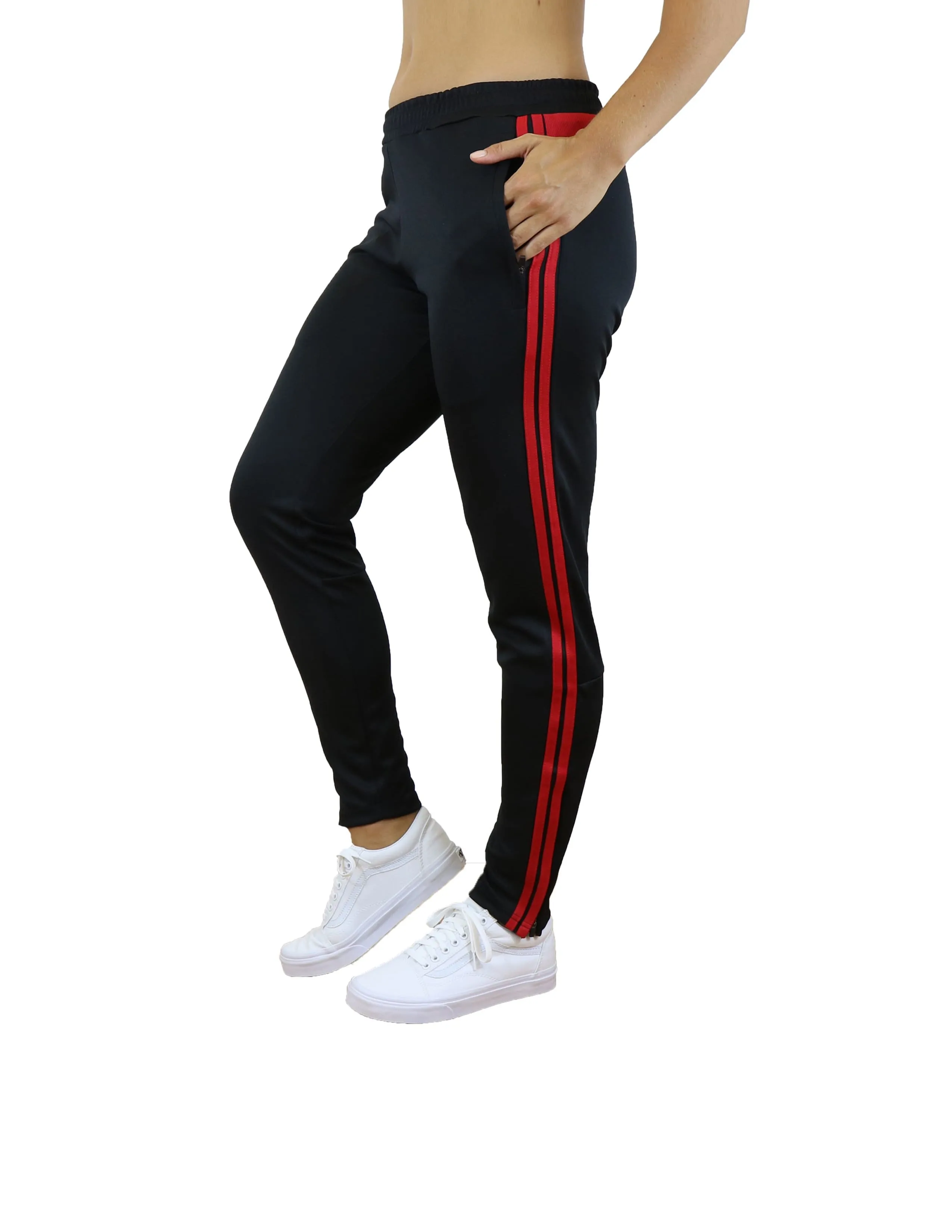 Women's Moisture Wicking Striped Track Joggers