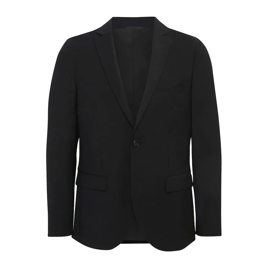 Wool Blend Bi-Stretch Blazer - Black