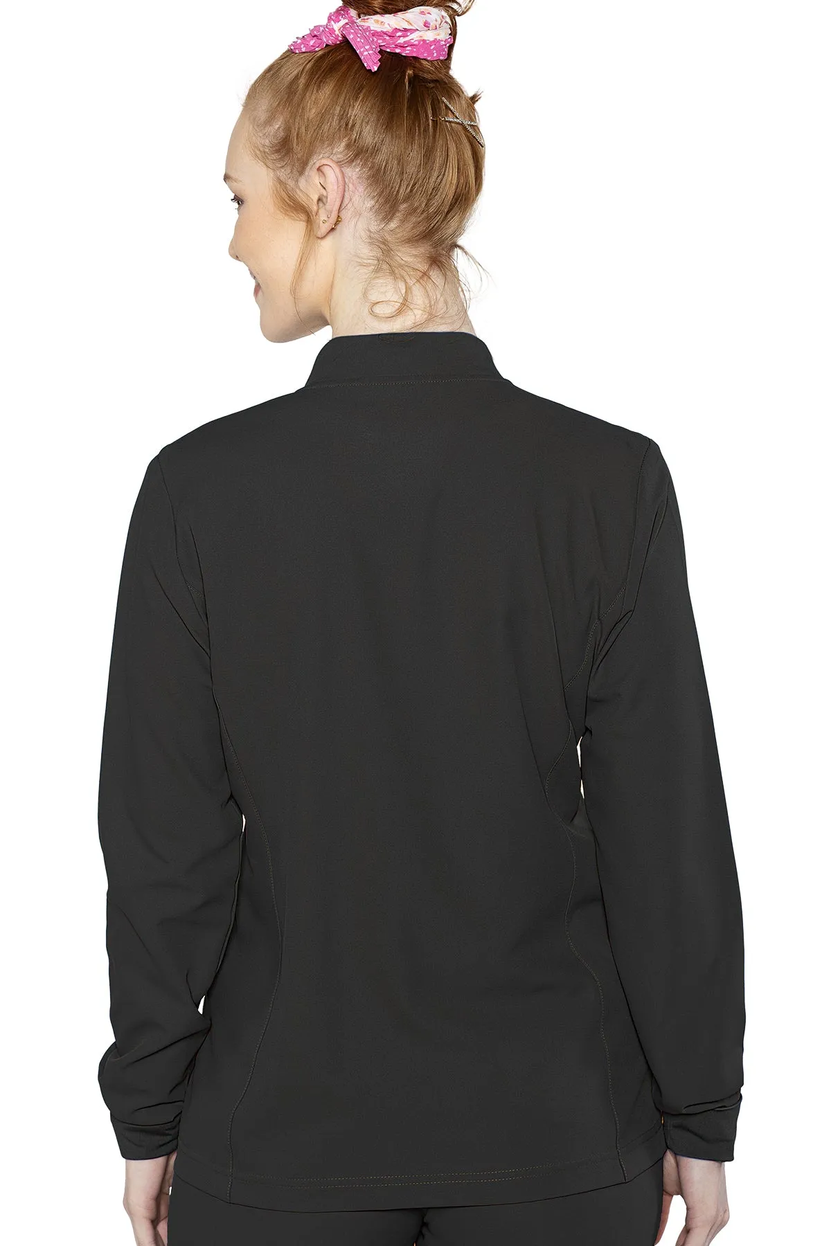 Zip Front Warm-Up With Shoulder Yokes  by Med Couture(MC Insight)  XS-5XL / Black