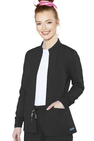Zip Front Warm-Up With Shoulder Yokes  by Med Couture(MC Insight)  XS-5XL / Black