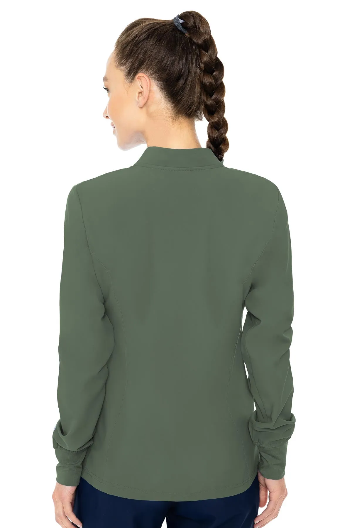 Zip Front Warm-Up With Shoulder Yokes by Med Couture(MC Insight)  XS-5XL /Olive