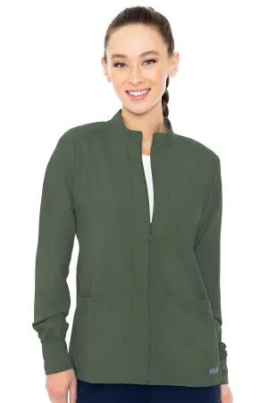Zip Front Warm-Up With Shoulder Yokes by Med Couture(MC Insight)  XS-5XL /Olive